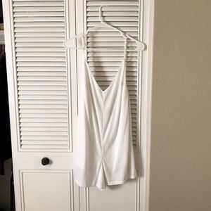 White backless romper